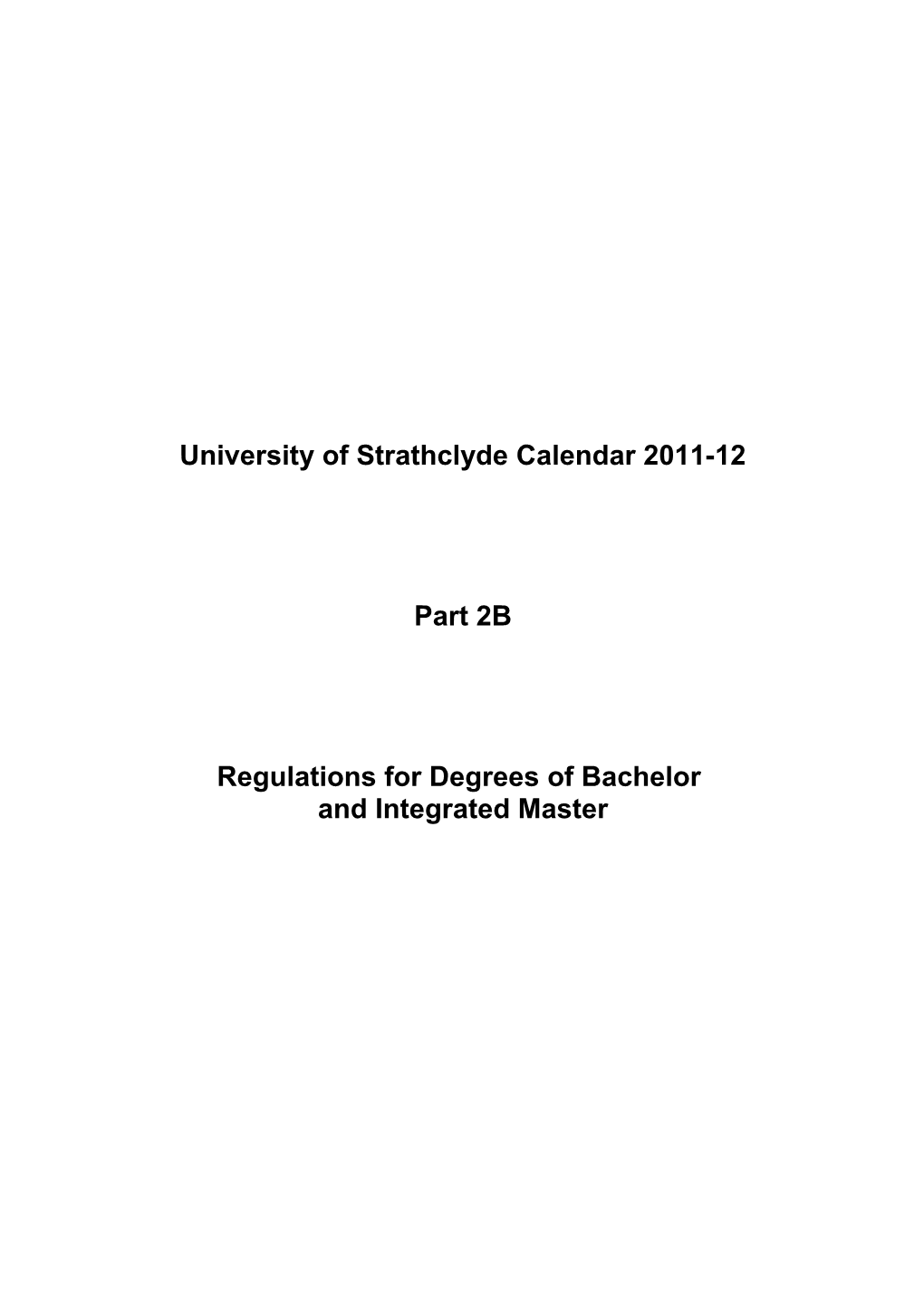 University of Strathclyde Calendar 2011-12