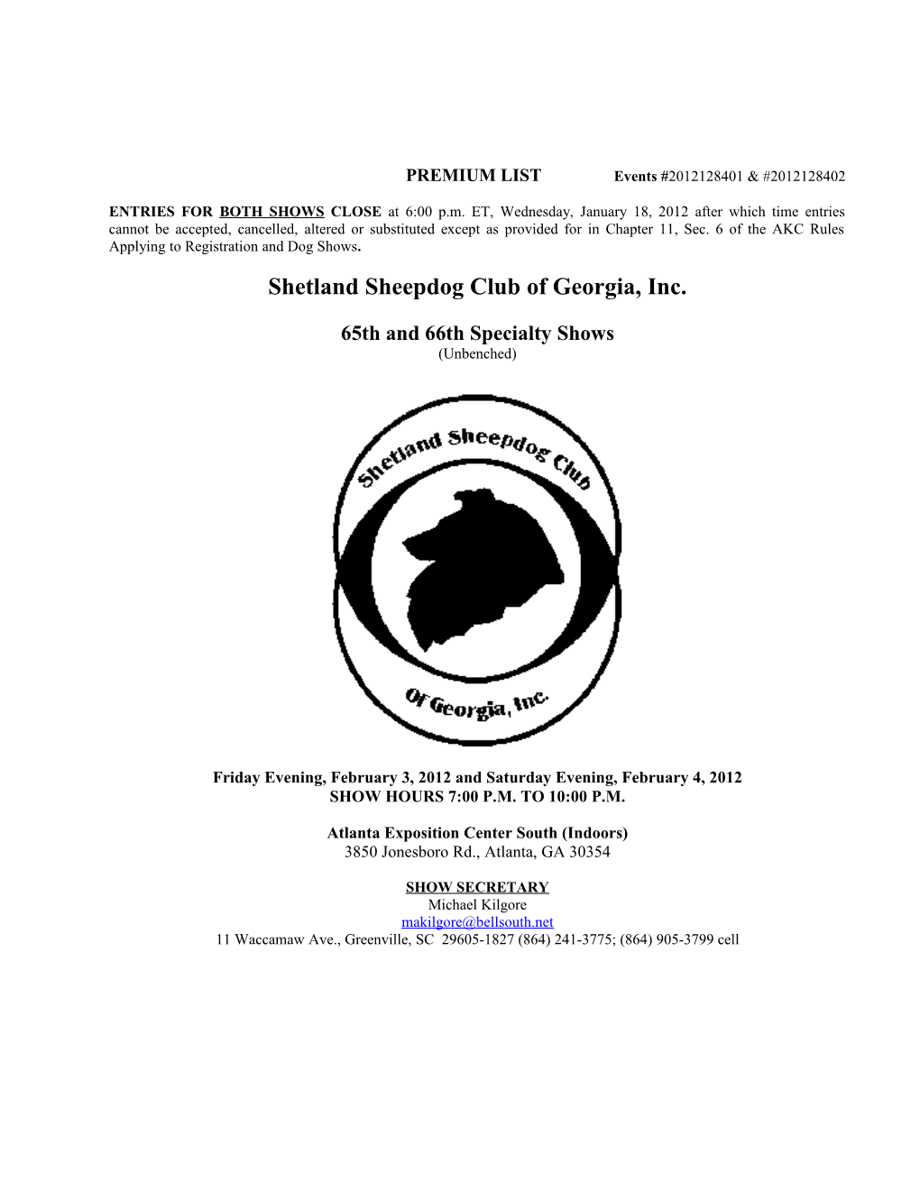 Shetland Sheepdog Club of Georgia, Inc