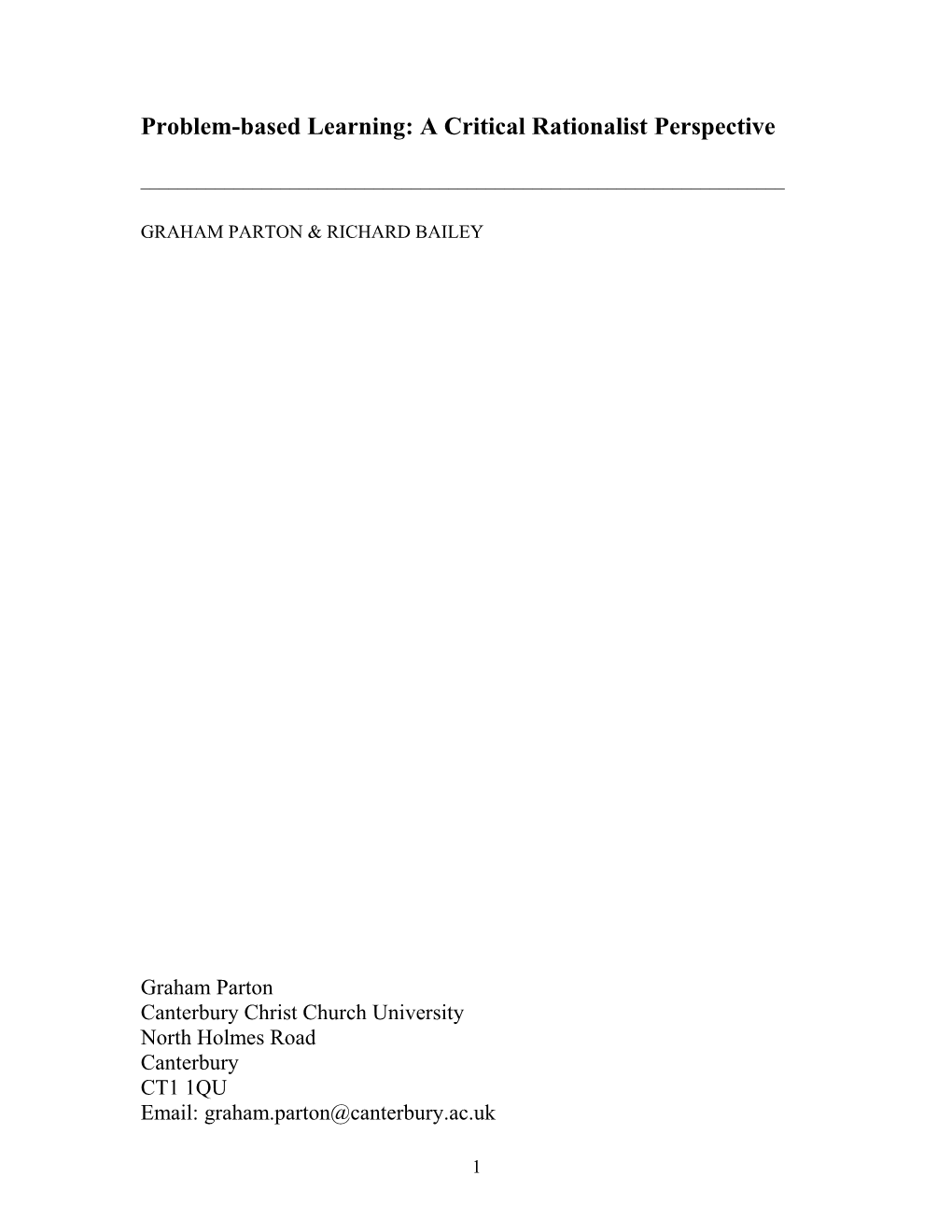 Investigating the Philosophical Justification of Problem Based Learning