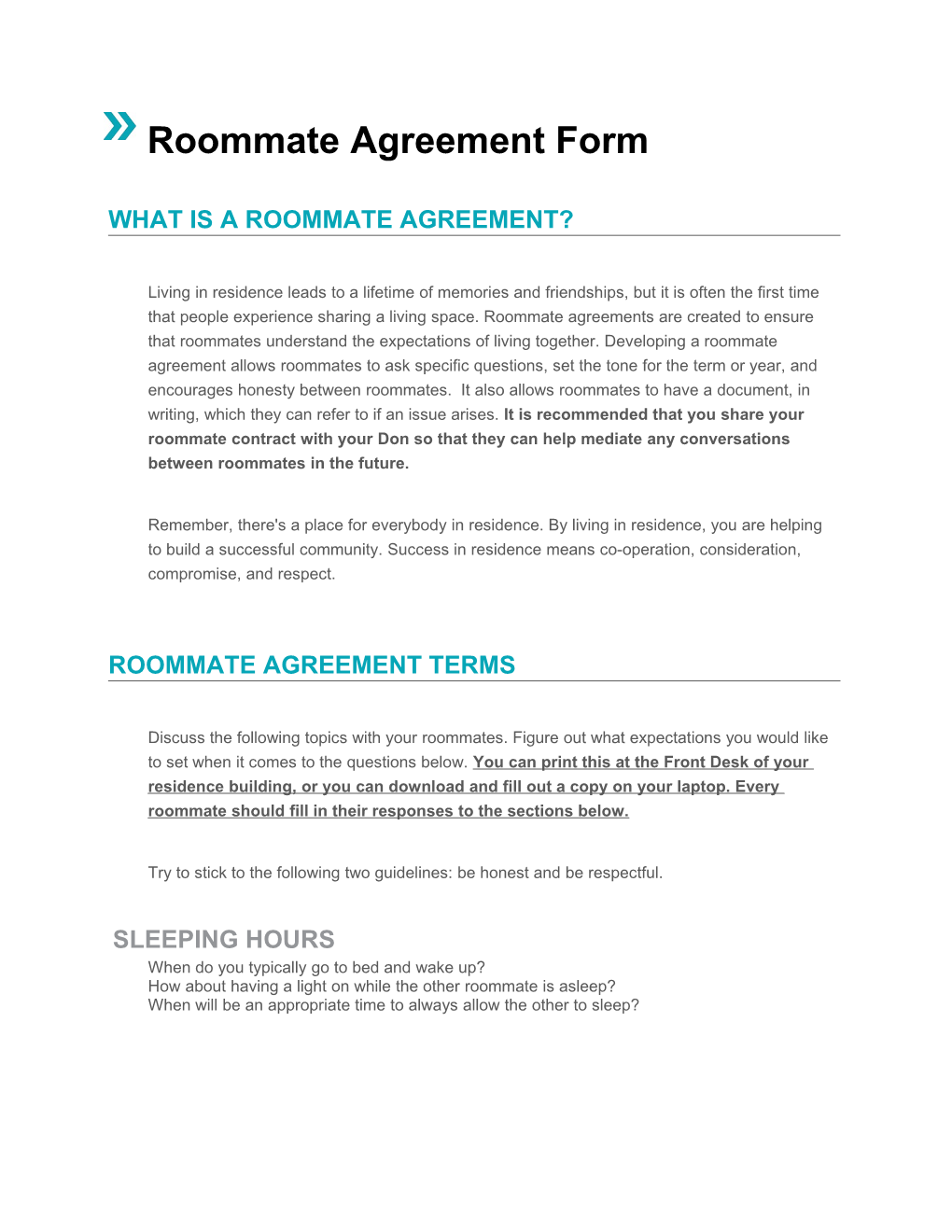 What Is a Roommate Agreement?