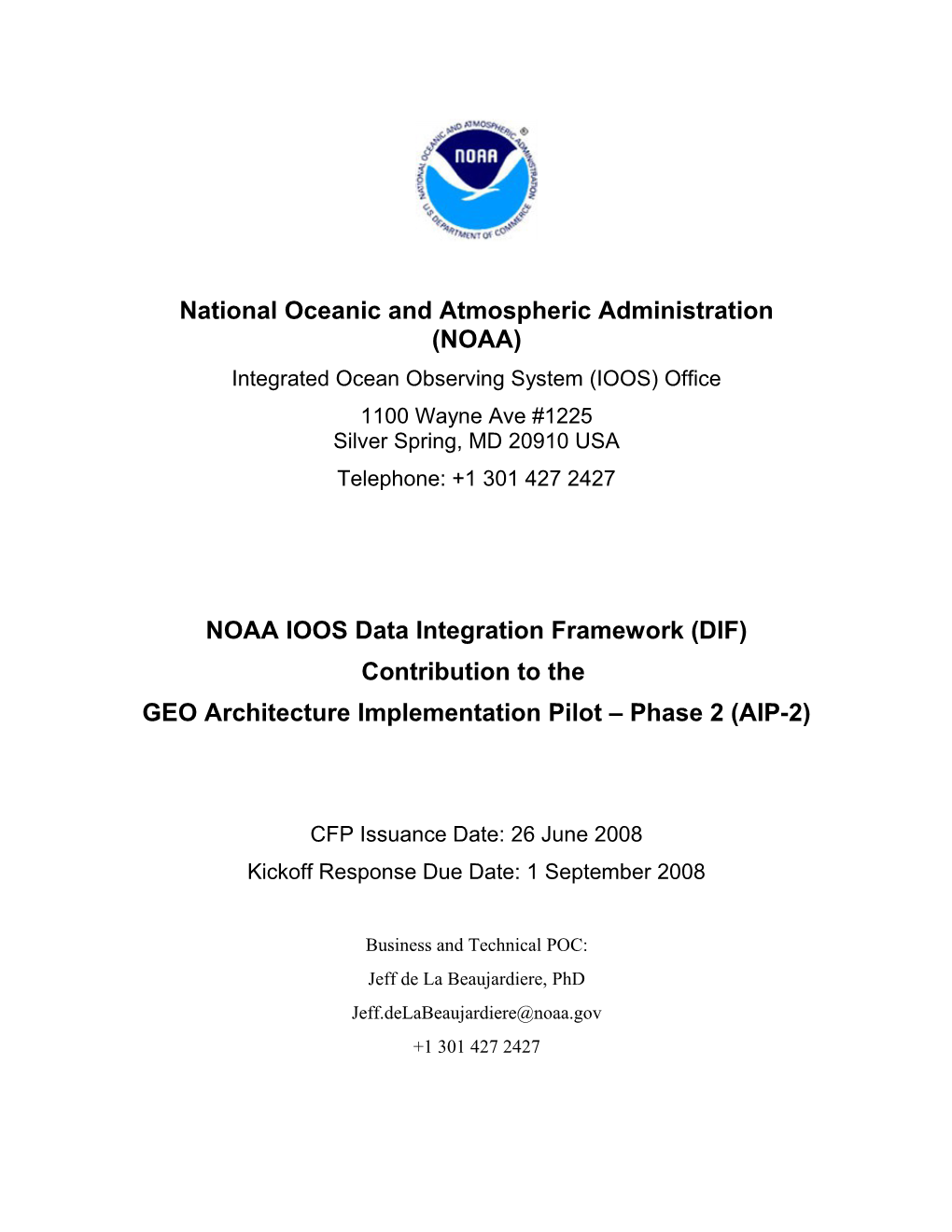 NOAA IOOS Response to GEOSS AIP 2 RFP