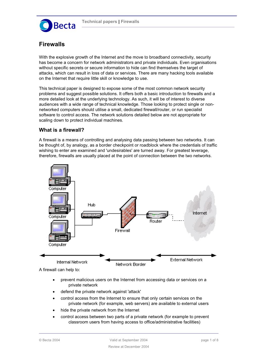 Becta Technical Paper Firewalls