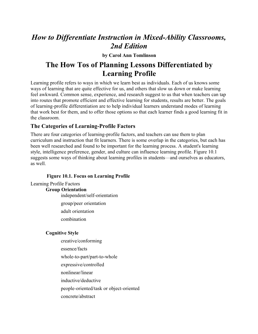 How to Differentiate Instruction in Mixed-Ability Classrooms, 2Nd Edition