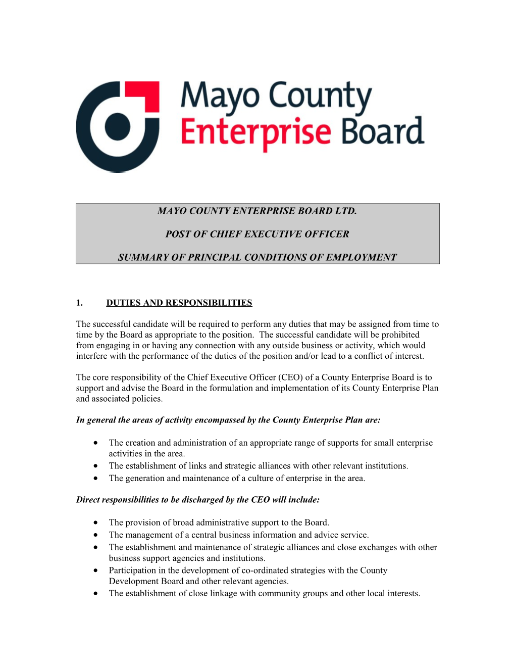 Mayo County Enterprise Board Ltd