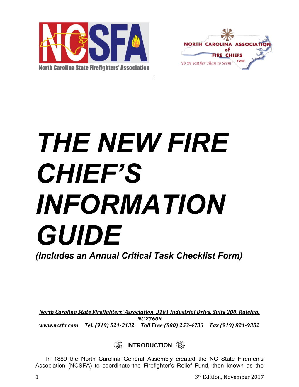 The New Fire Chief S Information Guide