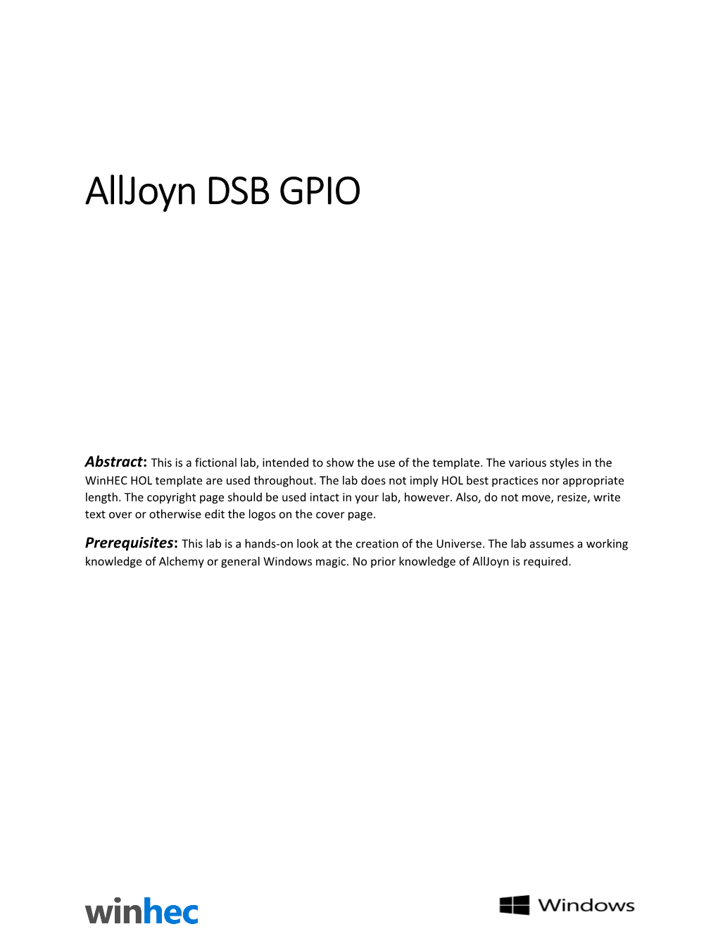 Alljoyn DSB GPIO