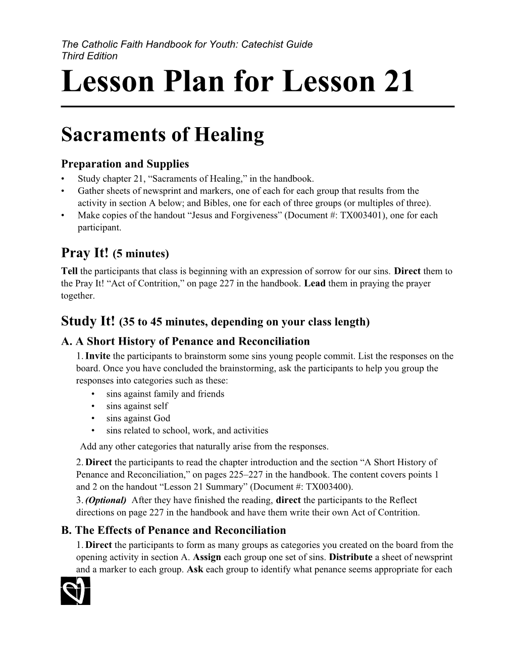 Lesson Plan for Lesson 21