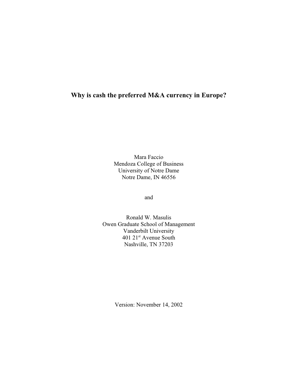 Why Is Cash the Preferred M&A Currency in Europe?