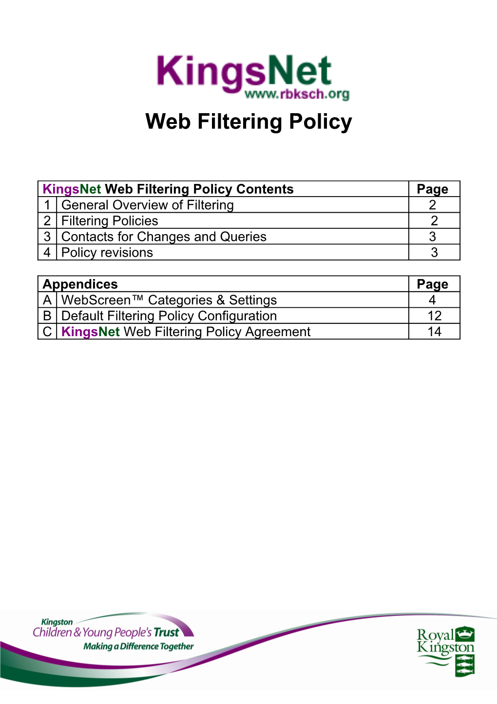 Web Filtering Policy V9.1