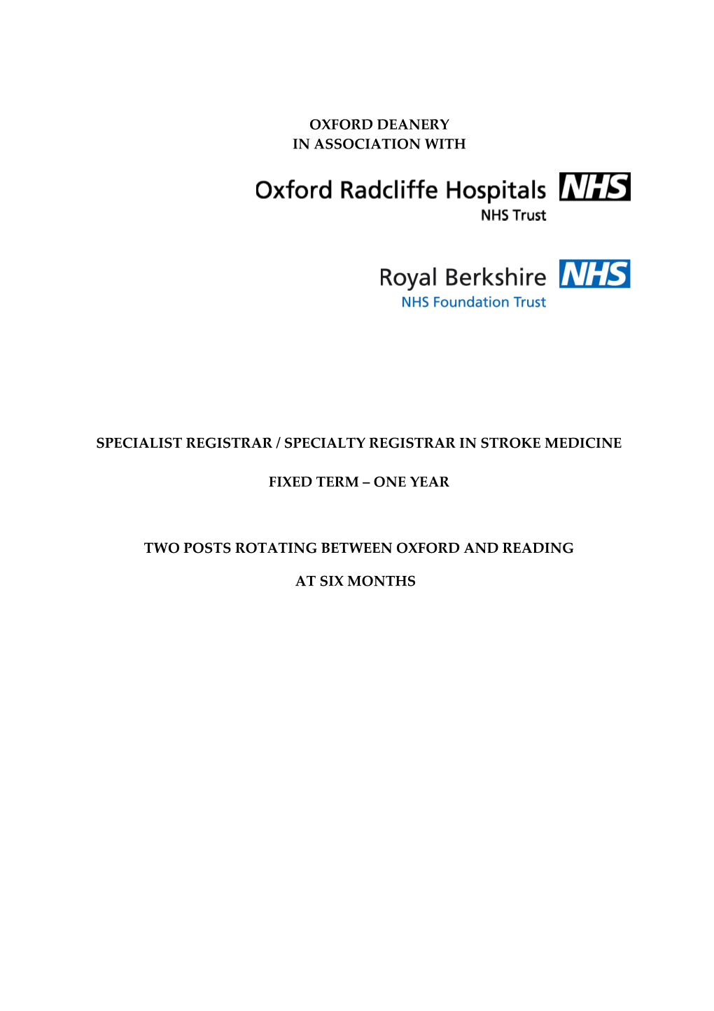 Oxford Radcliffe Hospital Nhs Trust