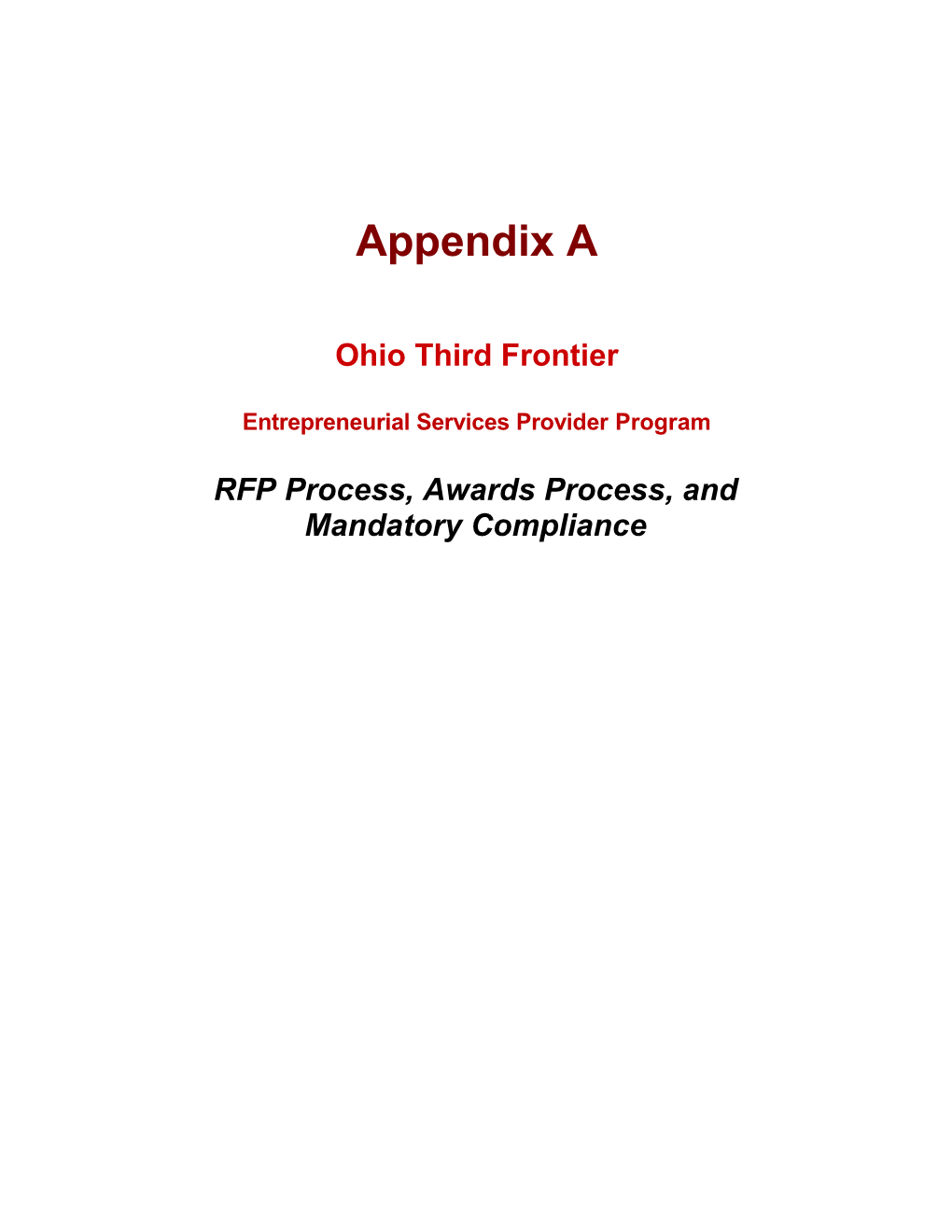 RFP Process,Awards Process,And Mandatorycompliance