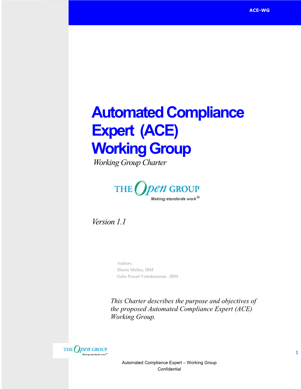 Automated Compliance Expert Working Group Charter