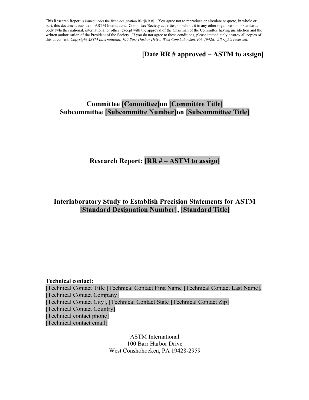 ASTM Research Report