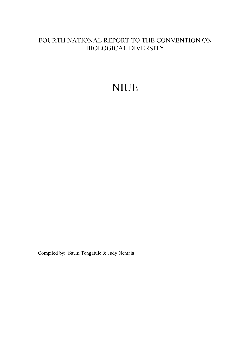 CBD Fourth National Report - Niue (English Version)