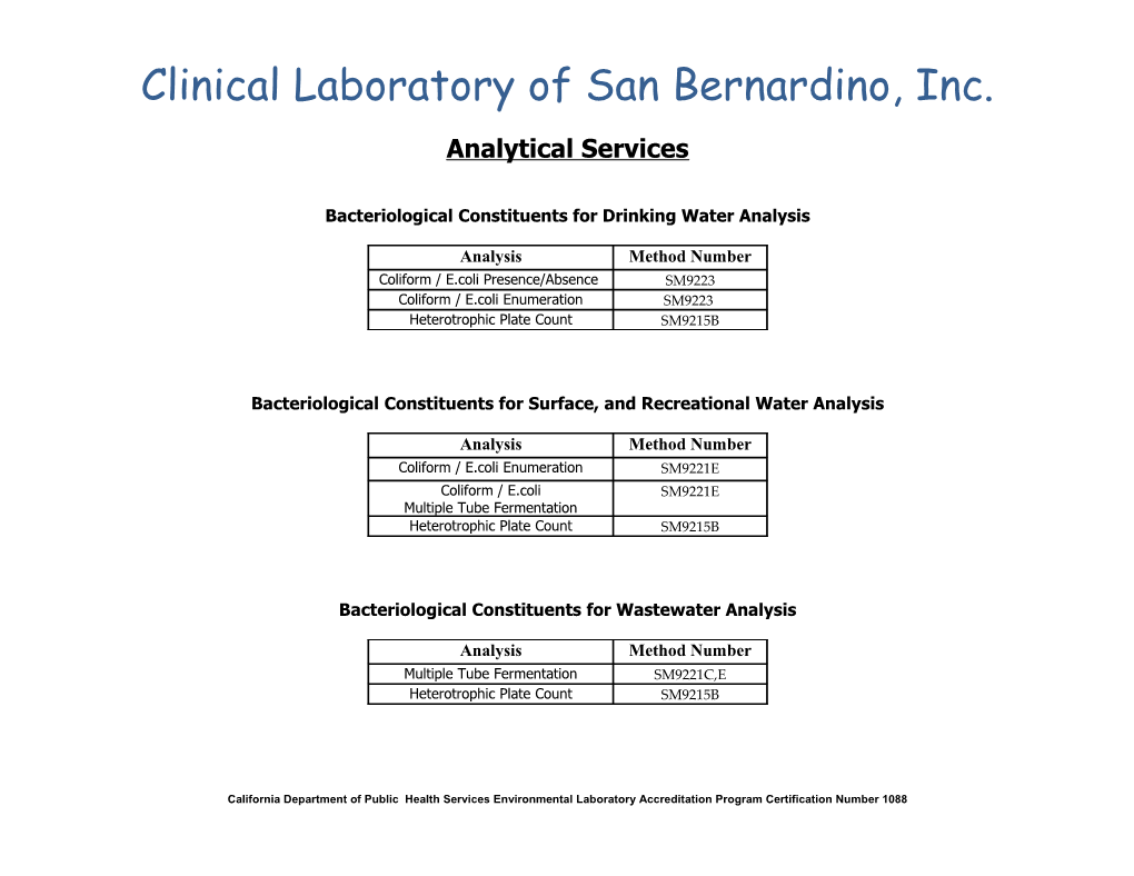 Clinical Laboratory of San Bernardino, Inc