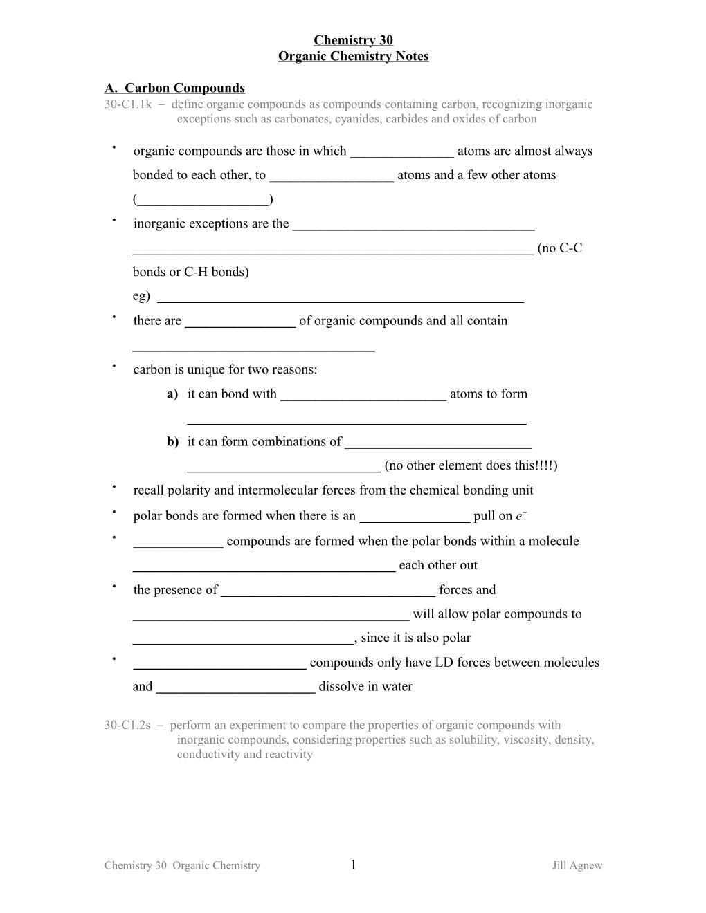 Organic Chemistry Notes