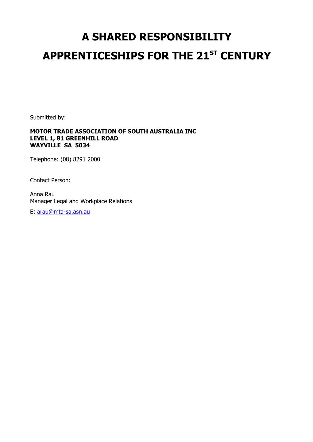 Motor Trade Association of South Australia Inc