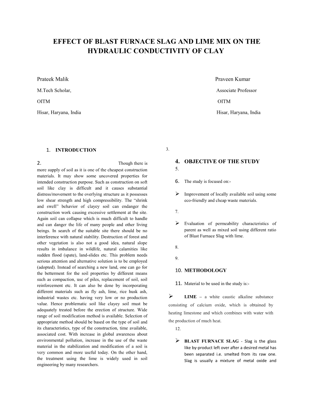 Effect of Blast Furnace Slag and Lime Mix on the Hydraulic Conductivity of Clay