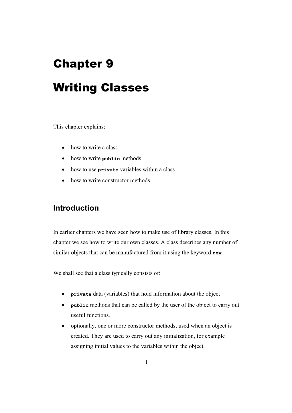 Writing Classes