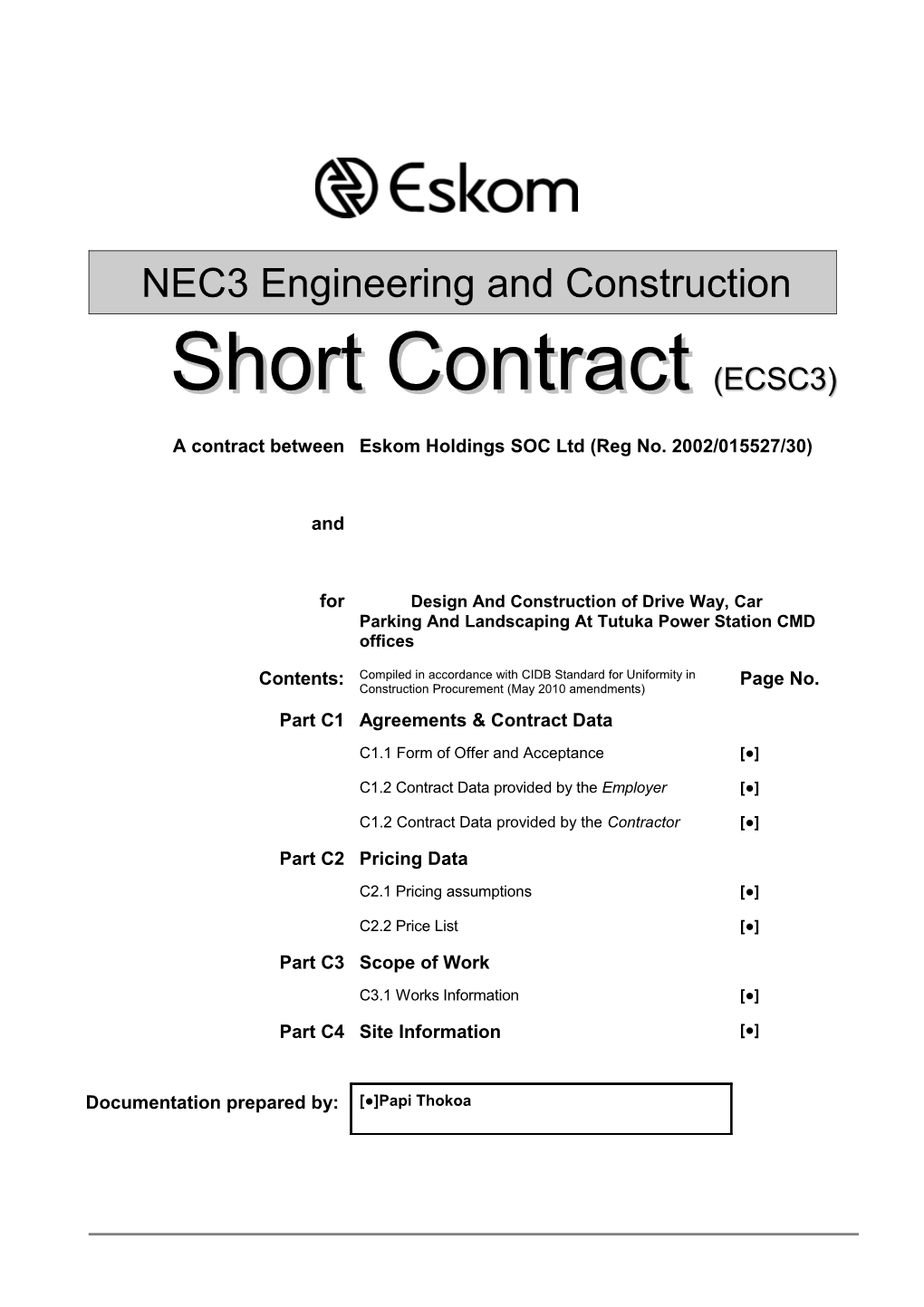 C1 to C4 ECSC3 All Parts