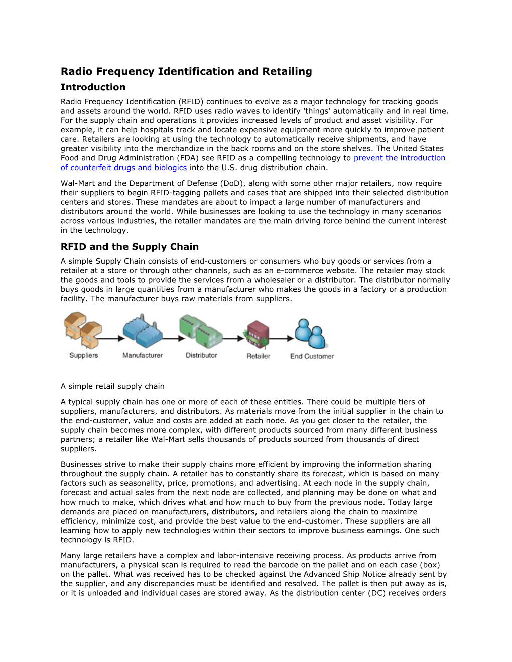 Radio Frequency Identification and Retailing