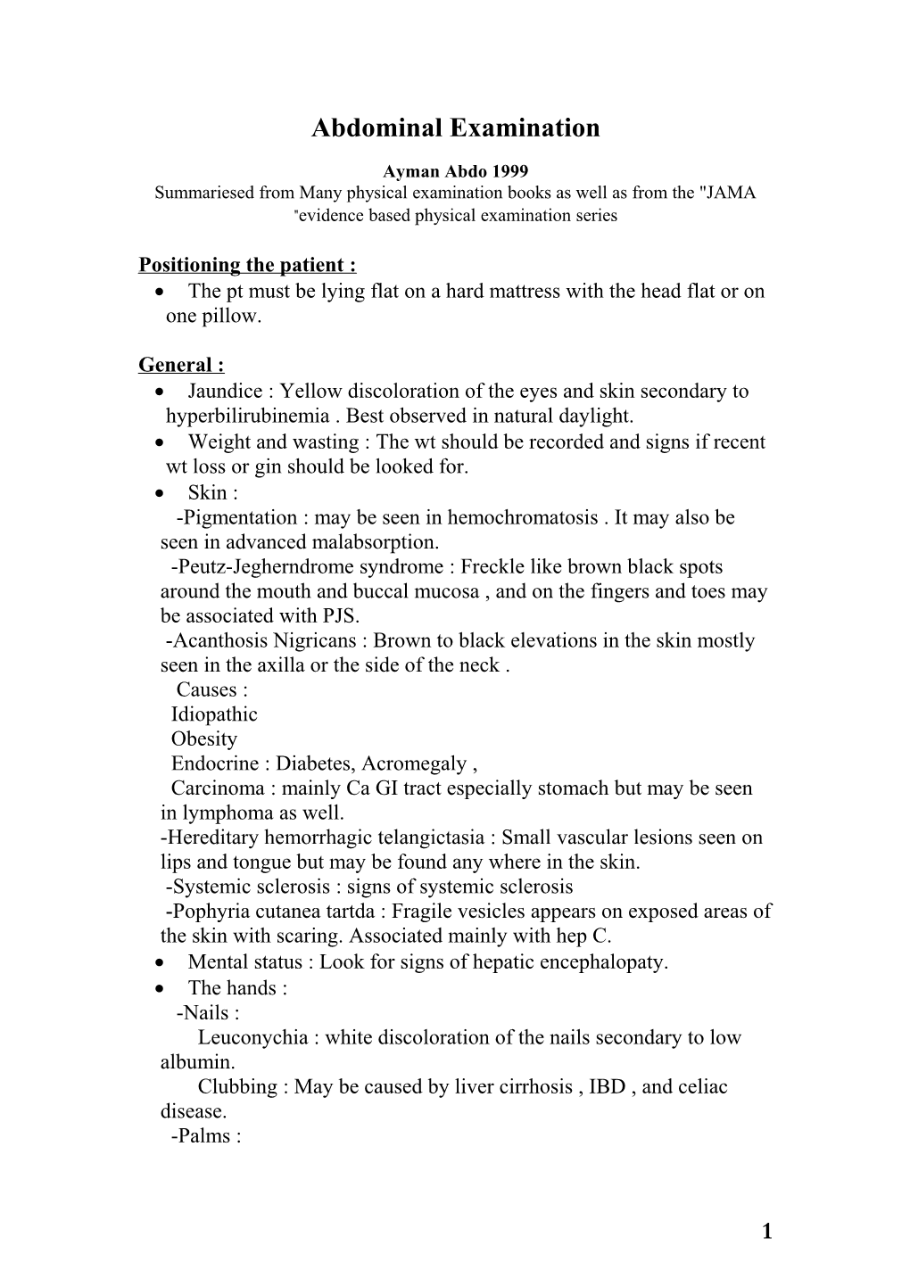 Abdominal Examination