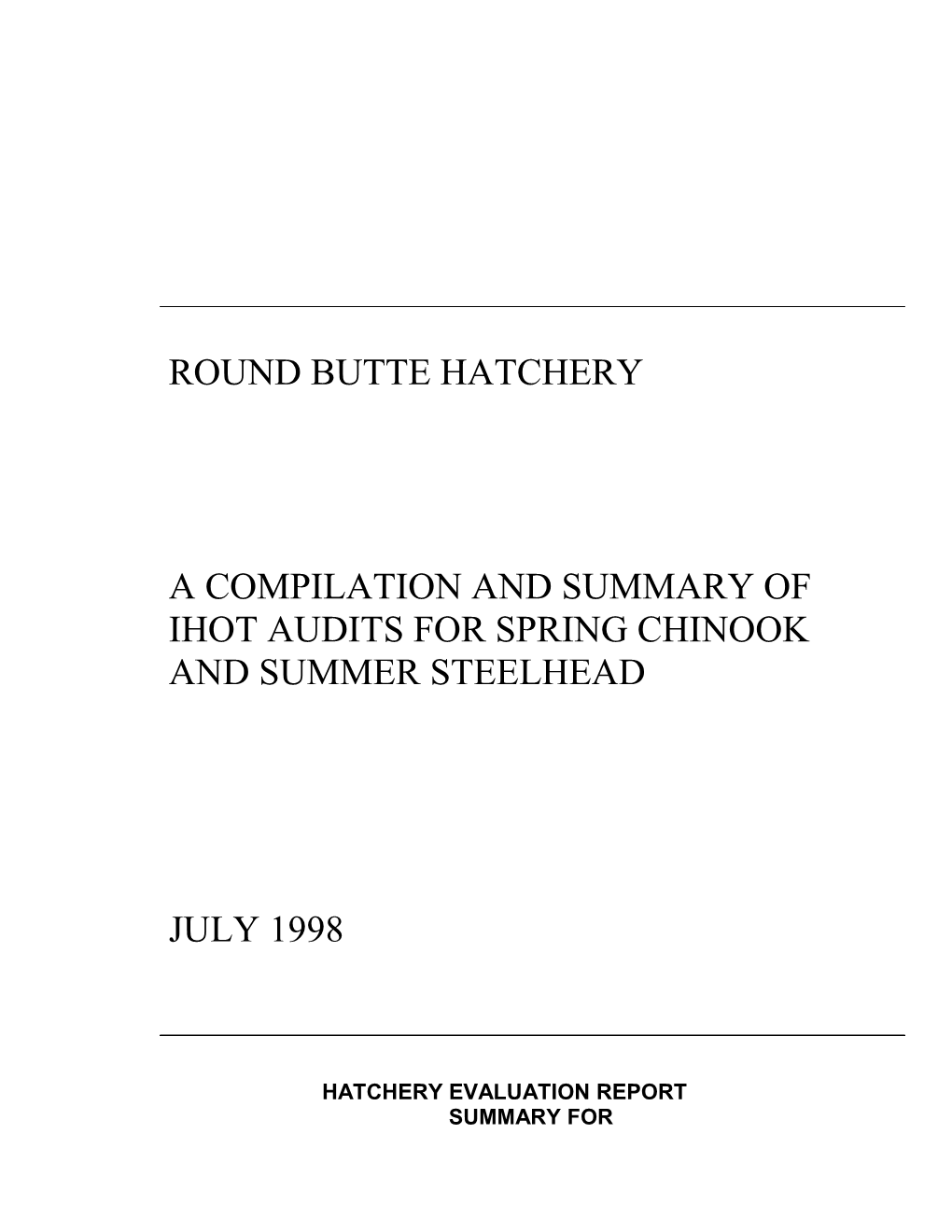 Round Butte Hatchery