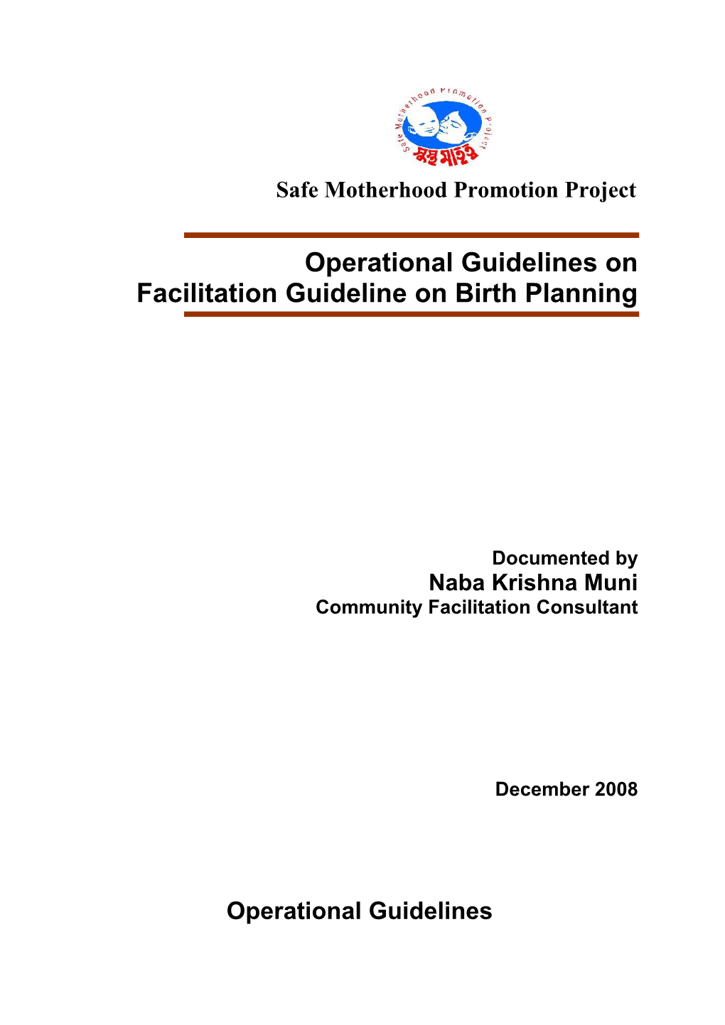 Facilitation Guideline on Birth Planning