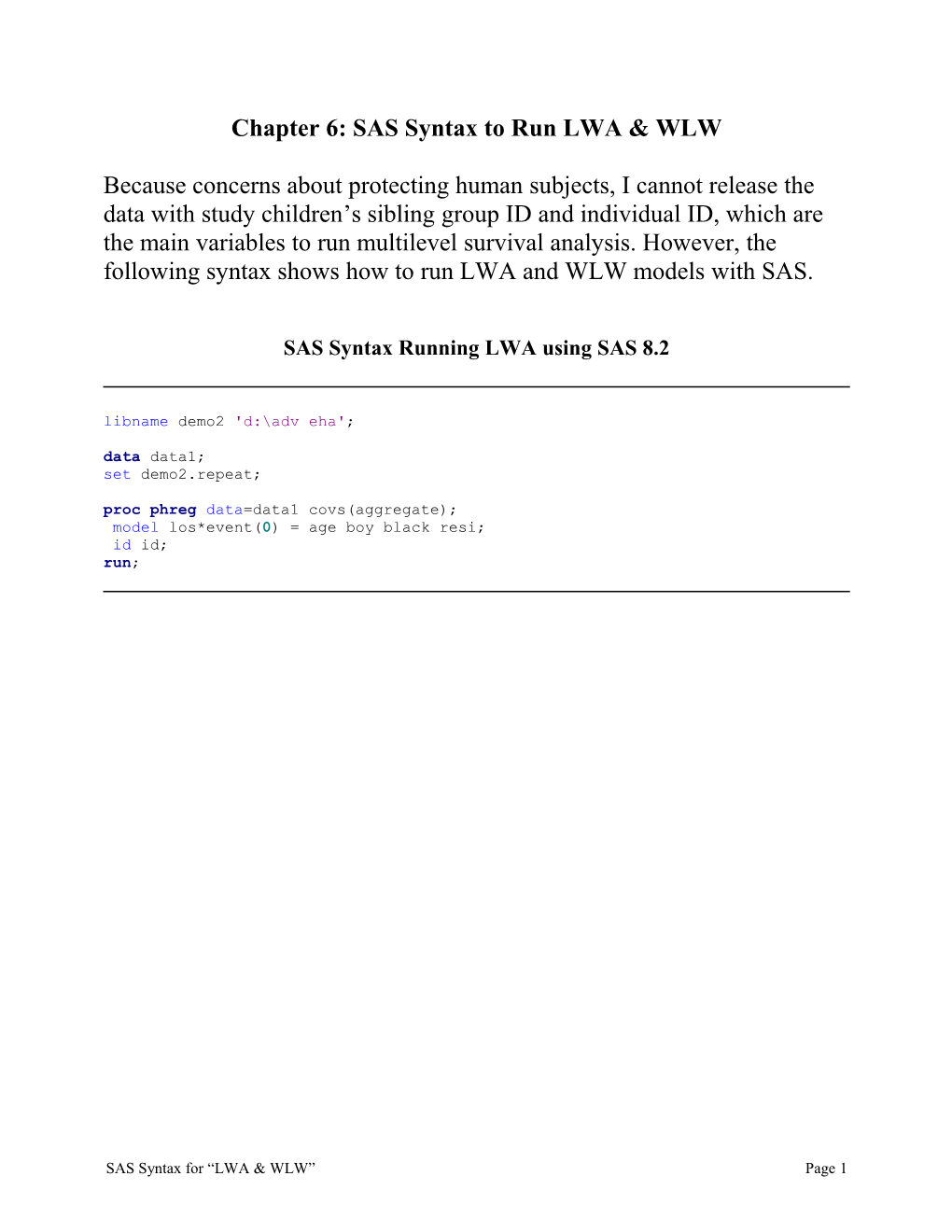 SPSS Syntax of Running Cox Regression with Time-Varying Covariates