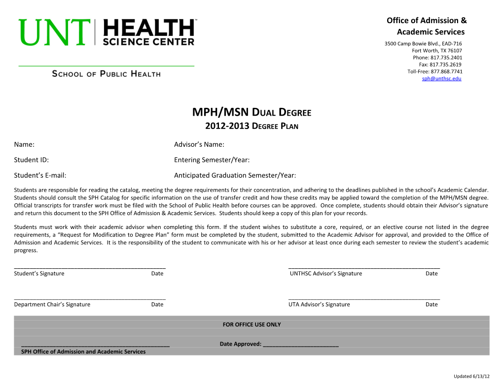 MPH/MSN Dual Degree