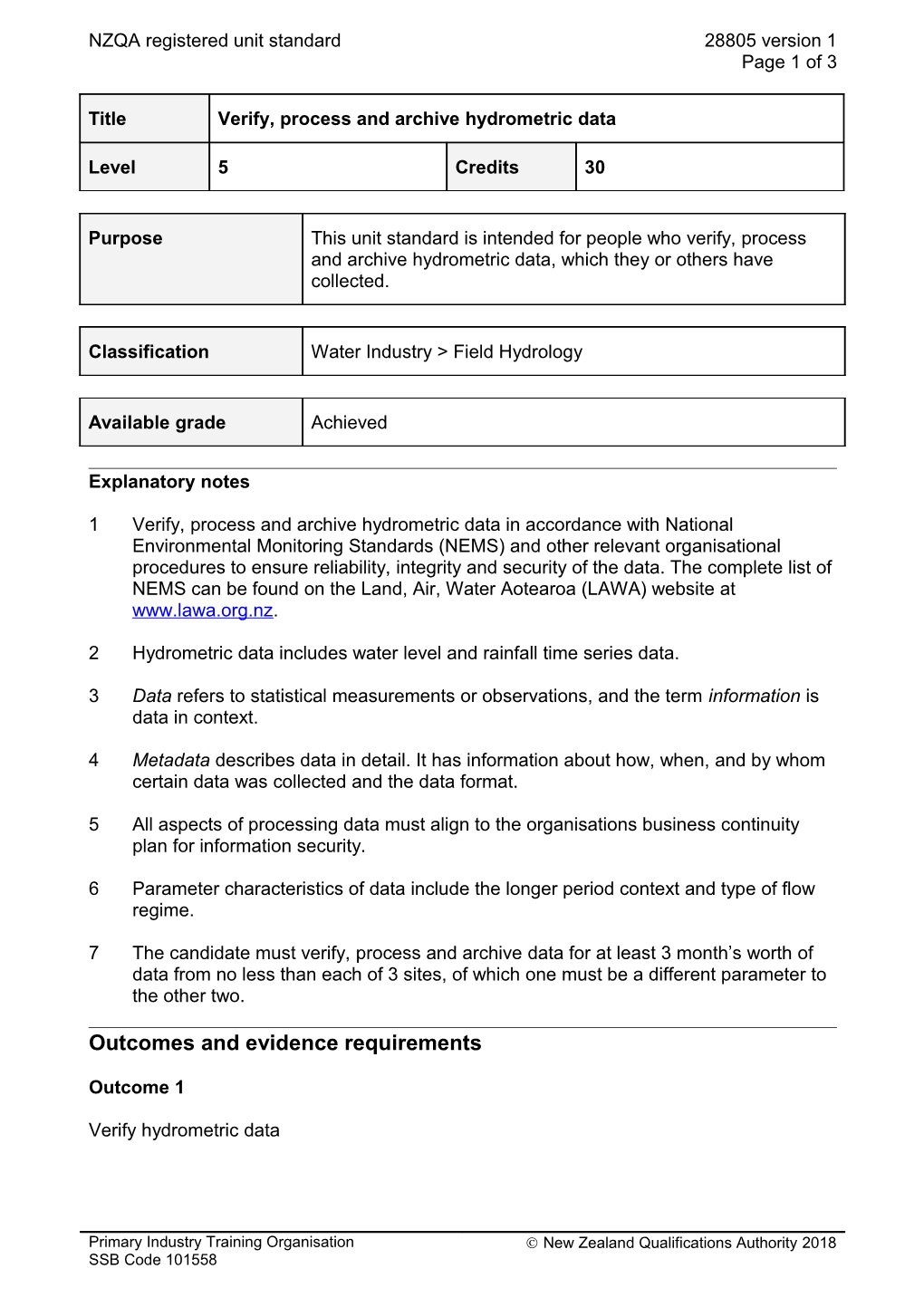 28805 Verify, Process and Archive Hydrometric Data