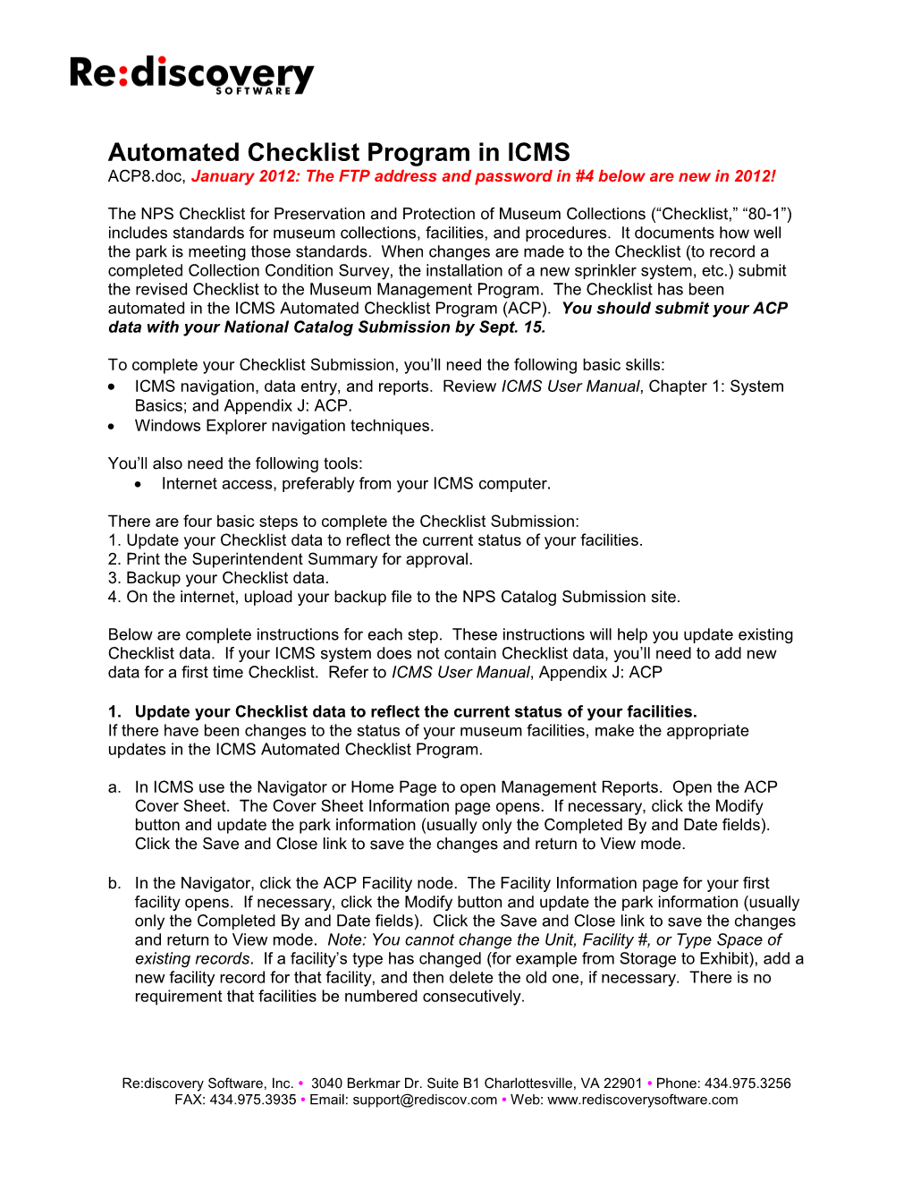 Using the Automated Checklist Program in ANCS+