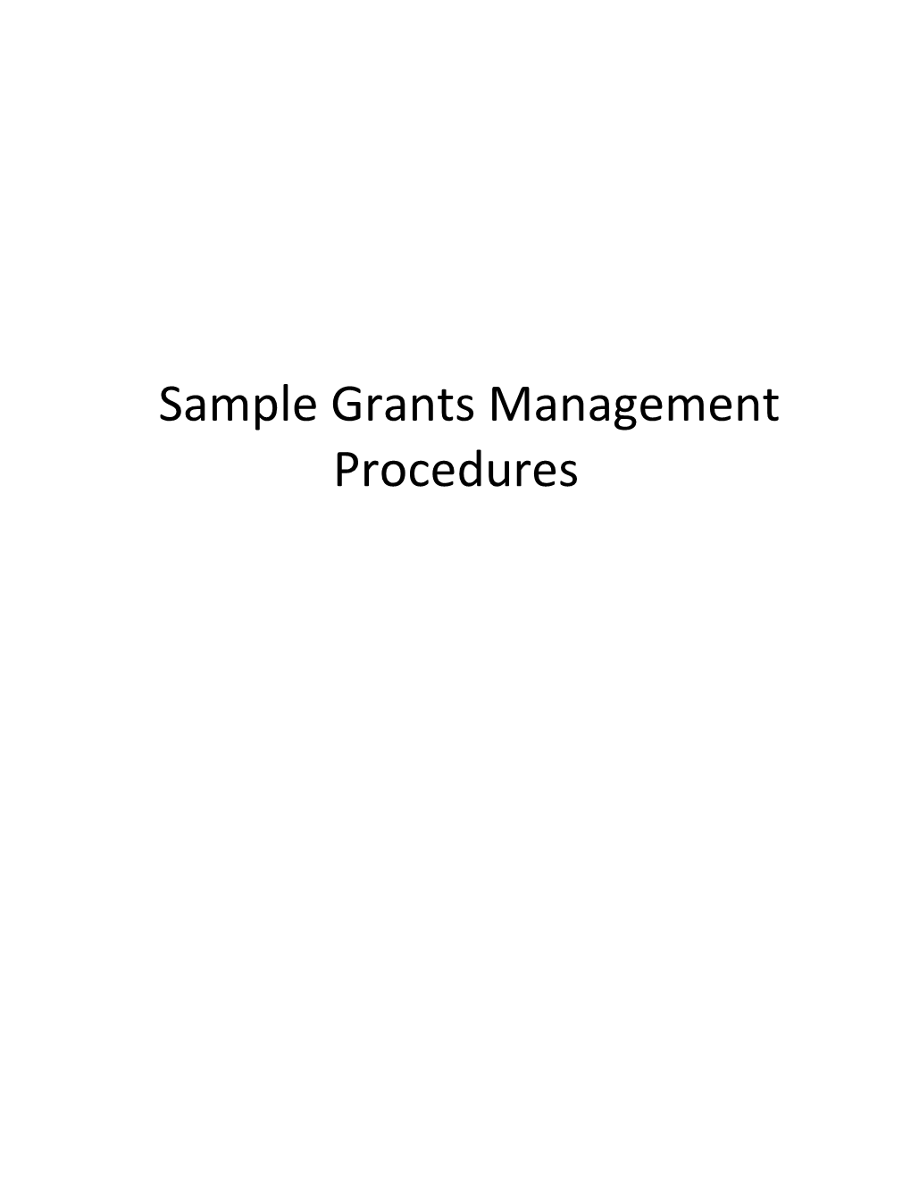 Sample Grants Management Procedures