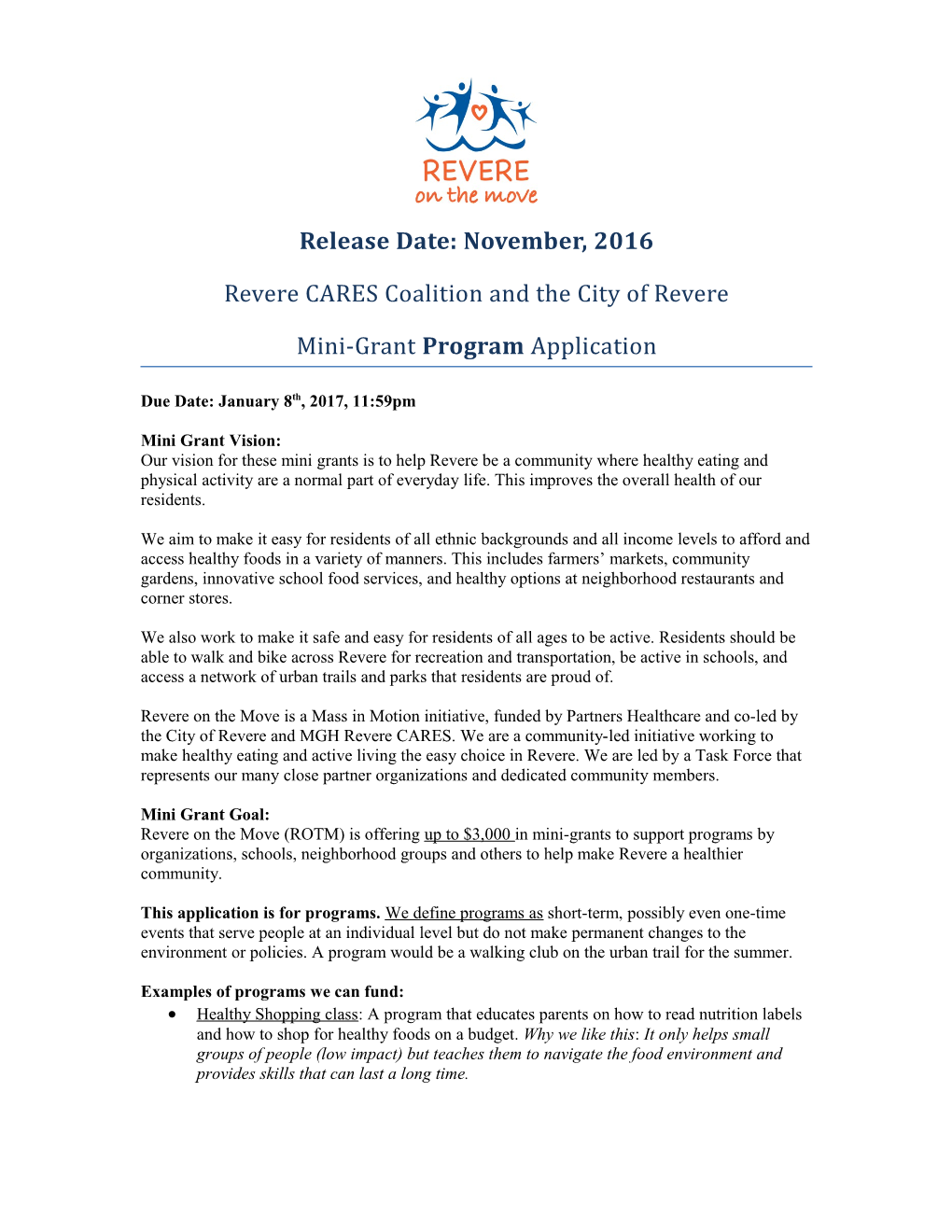 Revere CARES Coalition and the City of Revere