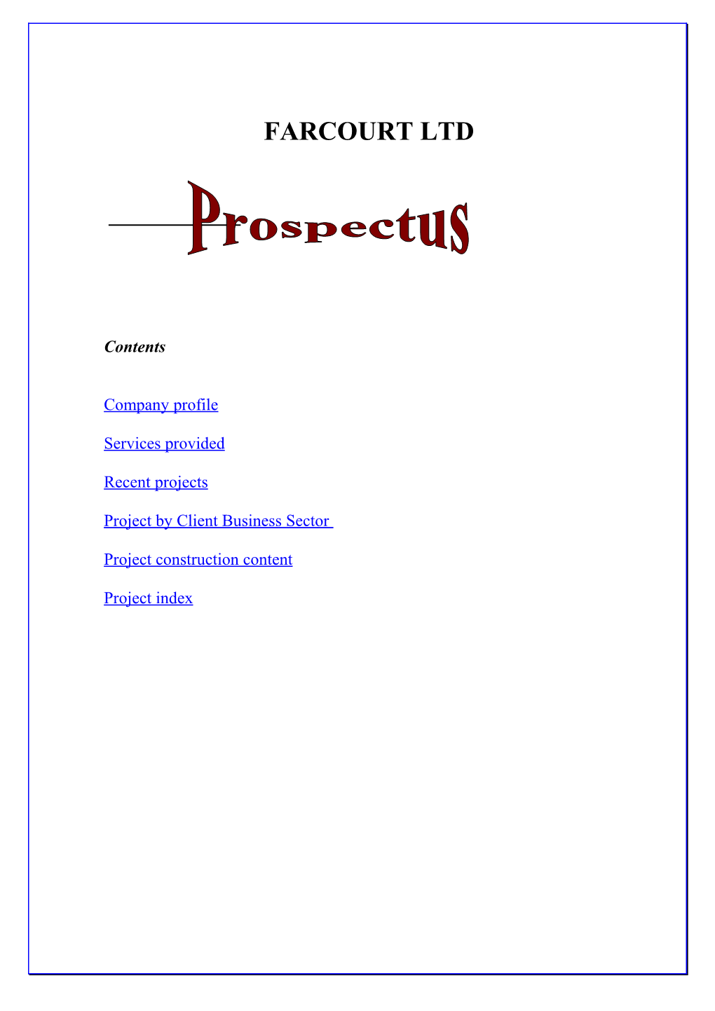 Farcourt Ltd Prospectus