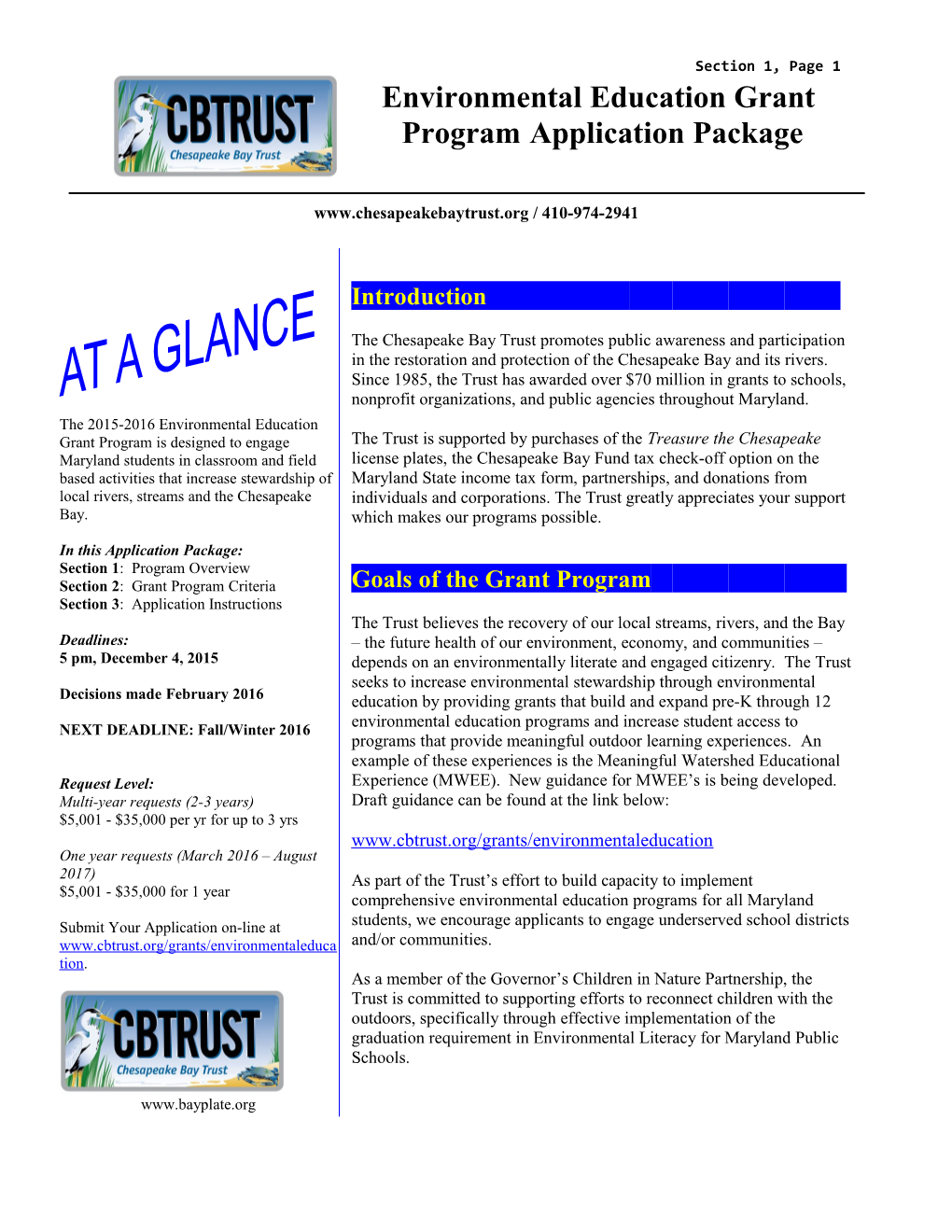 2007/2008 Environmental Education Grants Program Application Instructions
