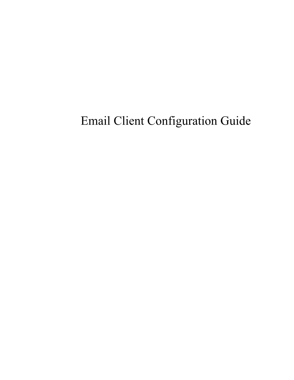 Email Client Configuration Guide