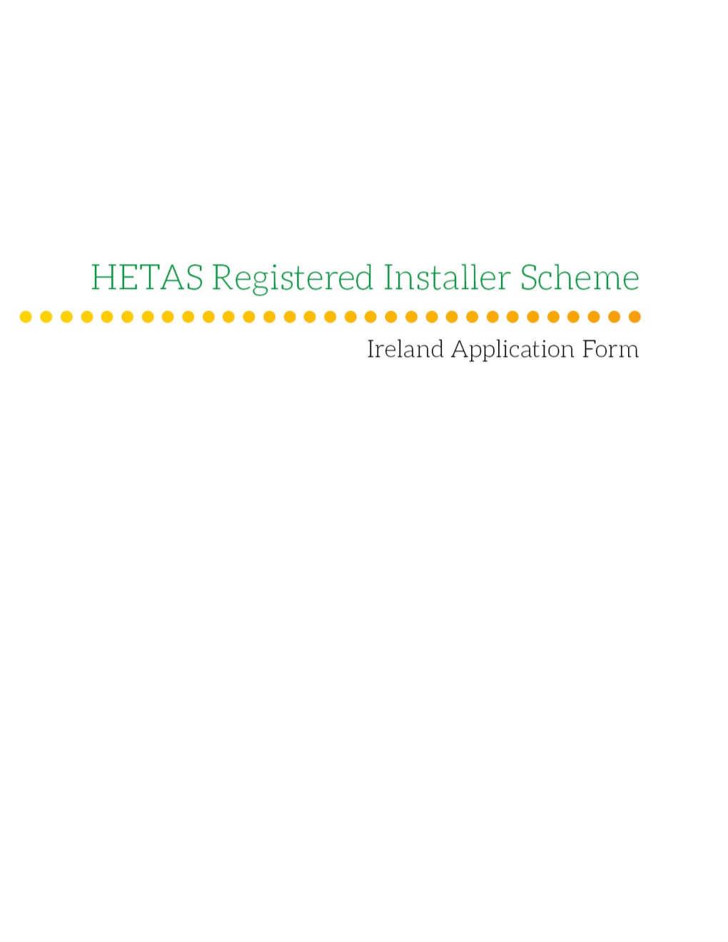 HETAS Registered Installer Scheme