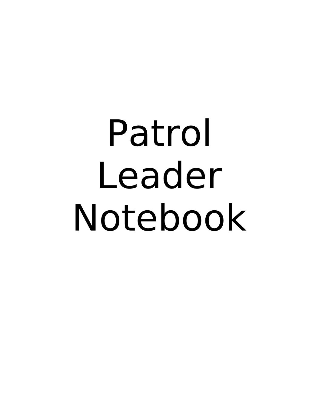 Traditional Order for Wood Badge Patrols