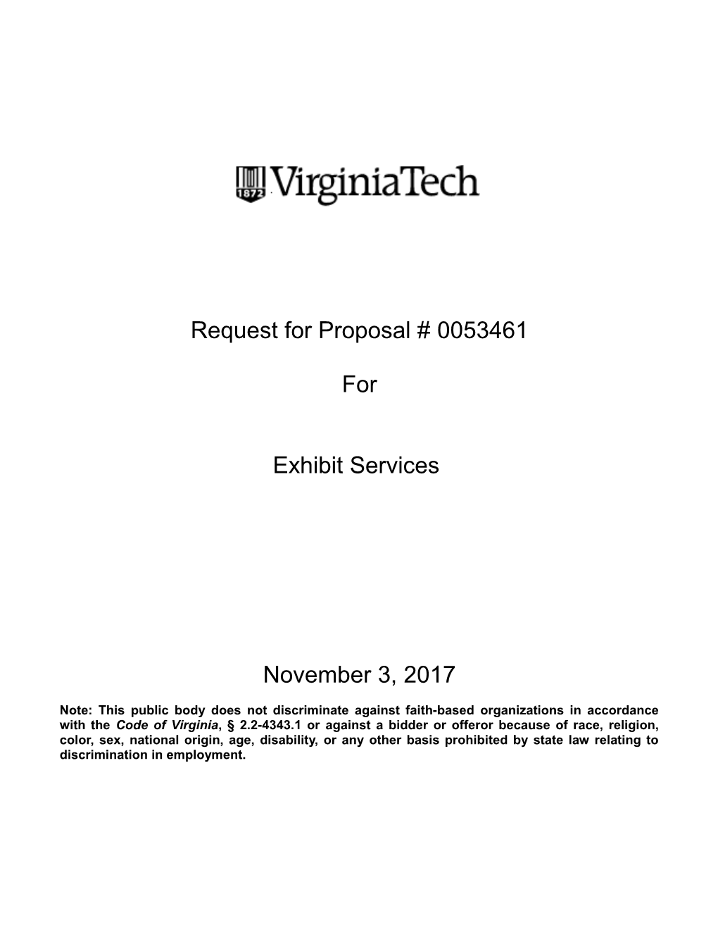 Request for Proposal #0053461