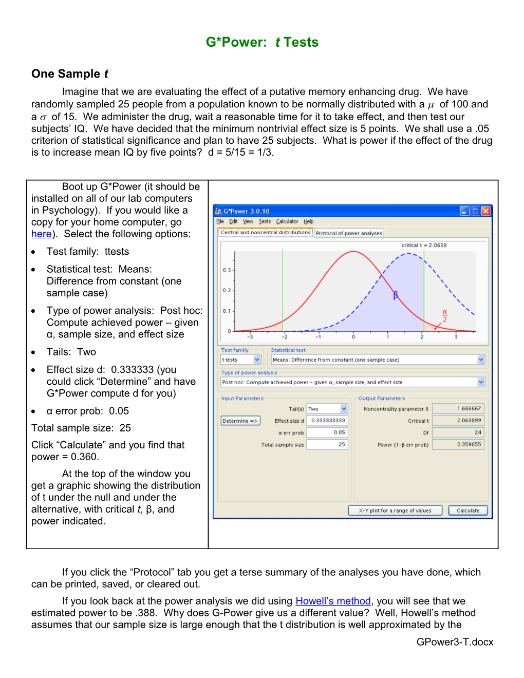 G*Power: T Tests