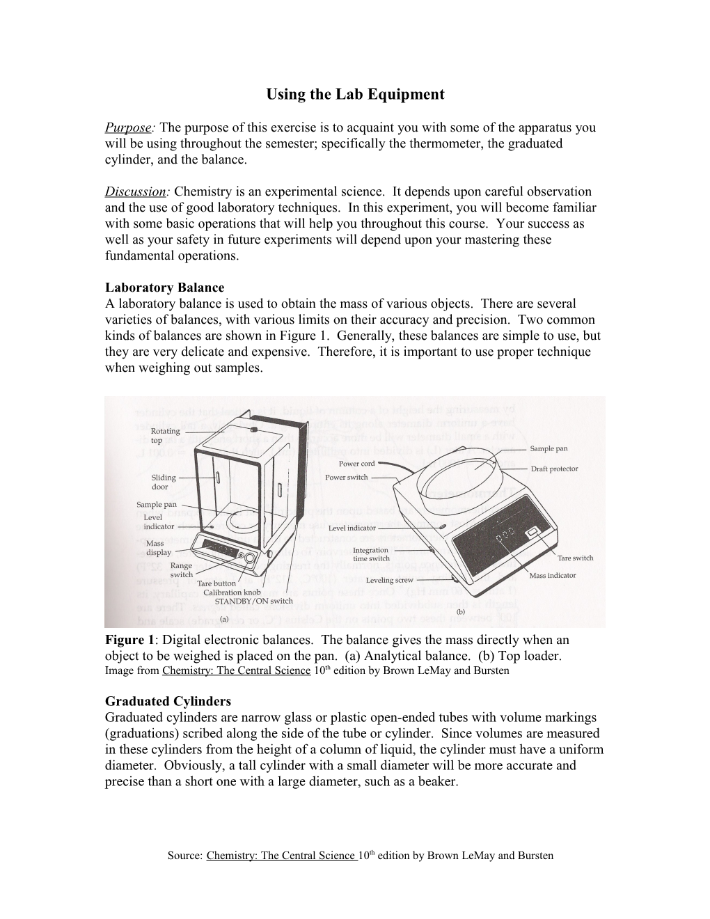 Using the Lab Equipment