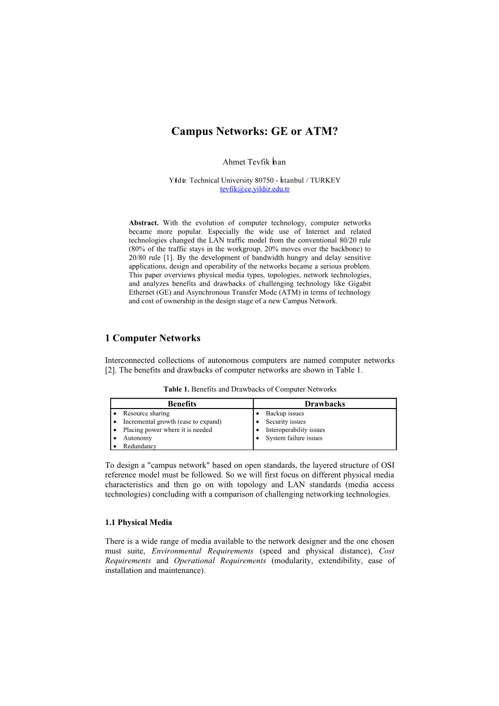 Campus Networks: GE Or ATM