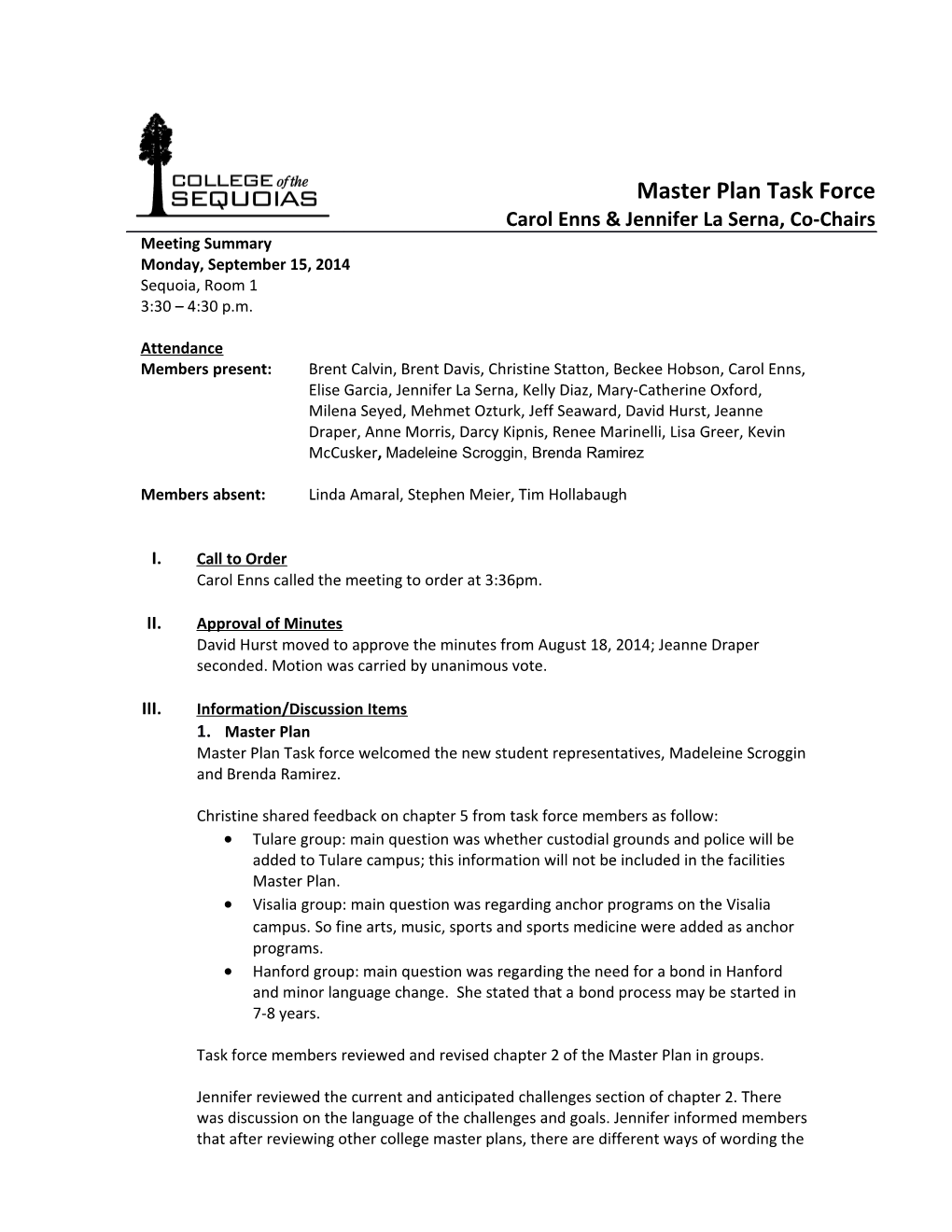 Master Plan Task Force