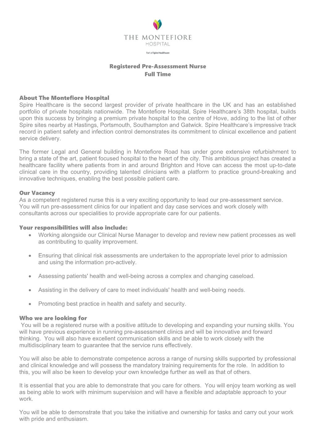 Registered Pre-Assessment Nurse