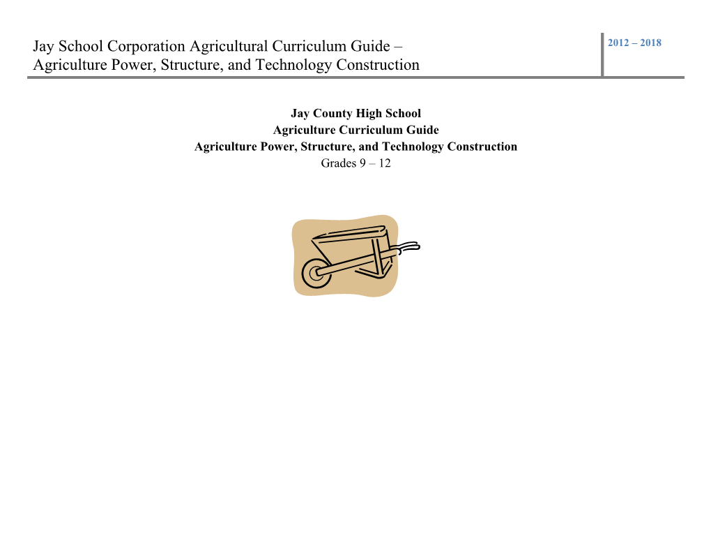 Jay School Corporation Agricultural Curriculum Guide