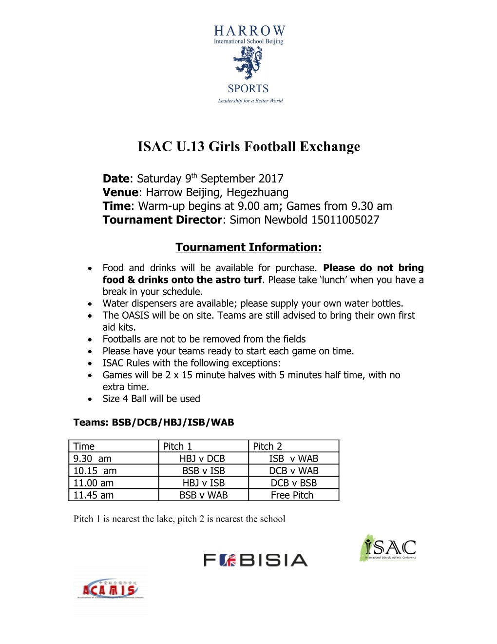 ISAC U.13Girlsfootball Exchange