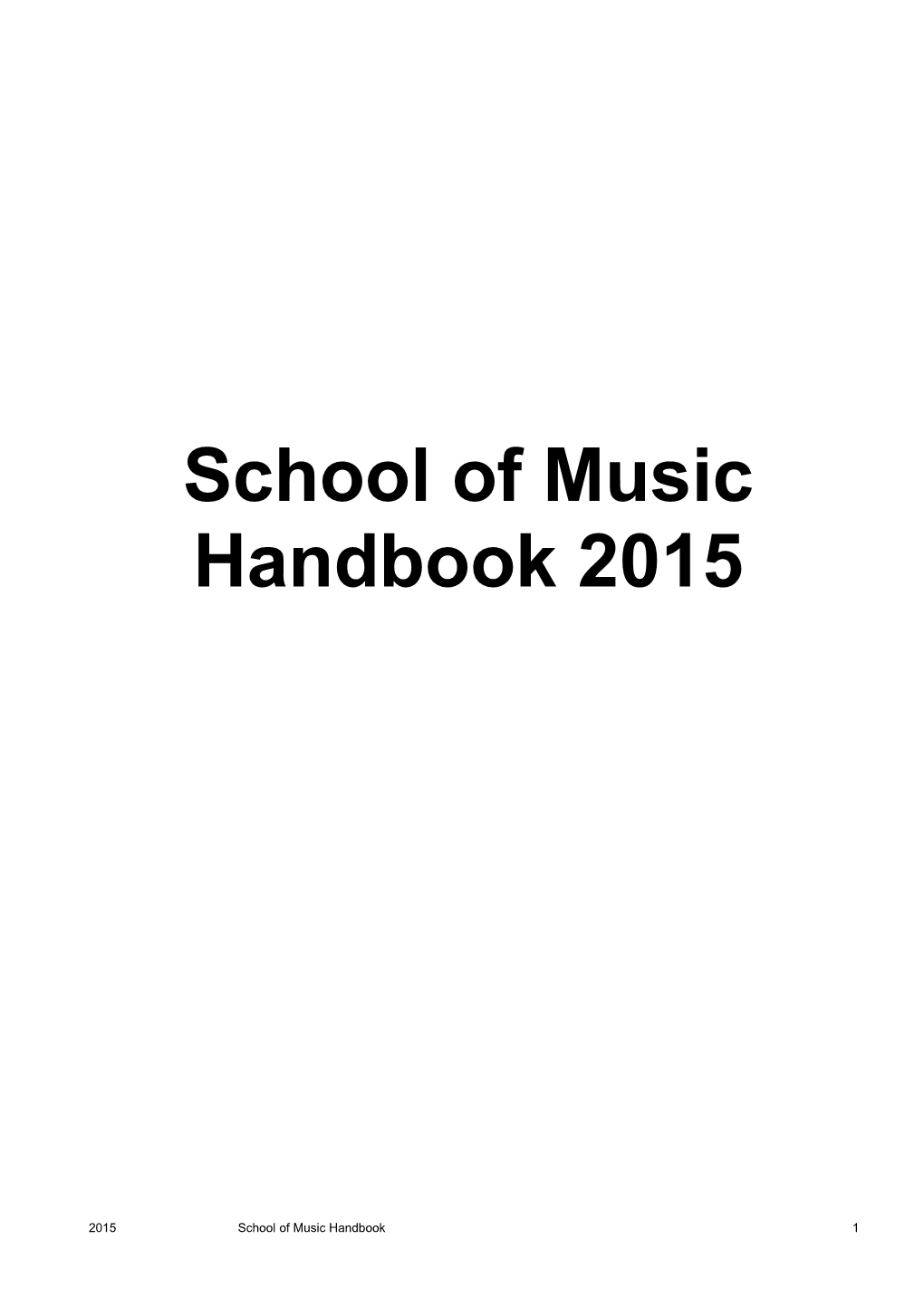 Mission Statement for the School of Music