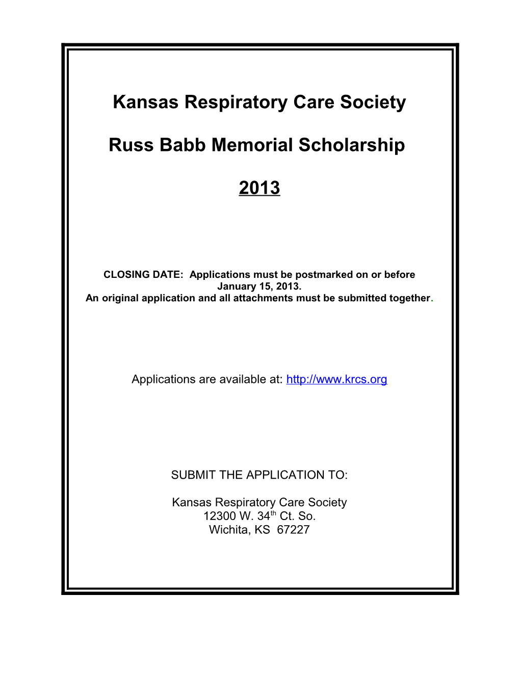 Kansas Respiratory Care Society