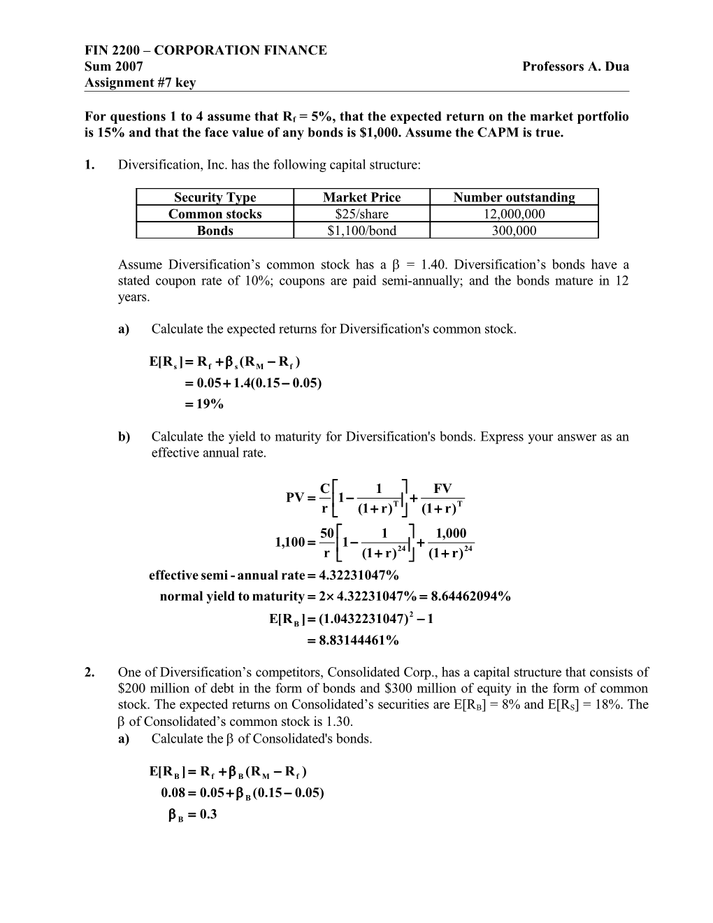 1.	Use the Data Below to Answer the Following Questions